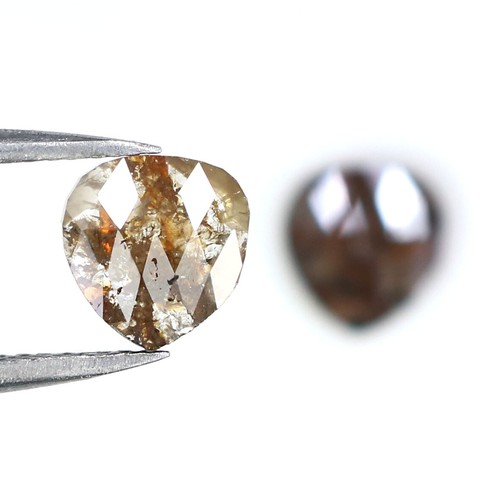 1.66 CT Natural Loose Heart Shape Diamond 6.90 MM Brown Color Diamond NQ8367 - Picture 4 of 8