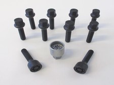 H&R Radschrauben +Schloss 2SET schwarz M12x1,5x35 Kugel R12 B1253502SET|1