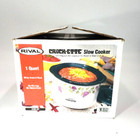 Vtg Rival Crock-Ette Grape Pattern 1 Quart Stoneware Slow-Cooker 3205 Party Fun