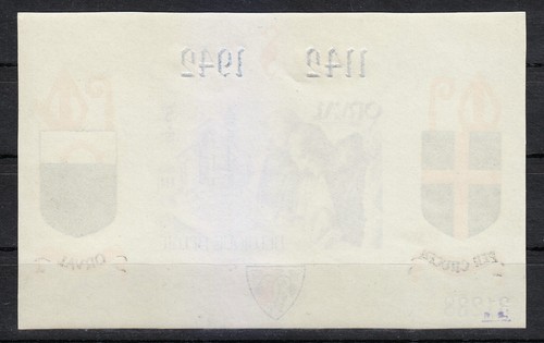 Belgium 1937 MNH Block III.I. Type 1 in Blue imperforated Orval Abbey. Signed ** - Picture 2 of 2