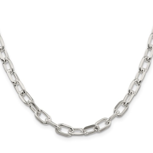 Sterling Silver 6.65mm Diamond-cut Long Link Cable Chain Necklace 24" 39.05gm - Picture 1 of 4