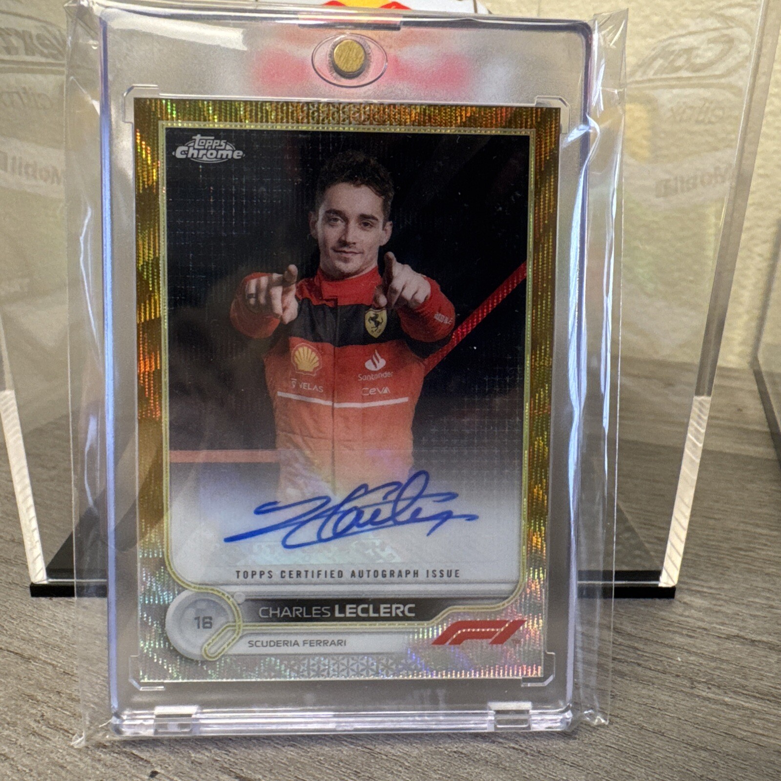2022 Topps Chrome Formula 1 CHARLES LECLERC AUTO GOLD REFRACTOR /50