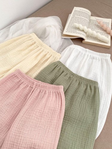 Girl Summer Harem Trousers Breathable Cotton Pants Lace Trim Loose Baggy Pants - Picture 23 of 52