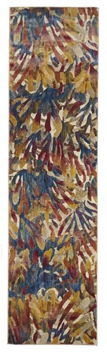 HERVEY PALM LEAVES COLOURFUL MODERN FLOOR RUG RUNNER 80x400cm **FREE DELIVERY** - Picture 2 of 6