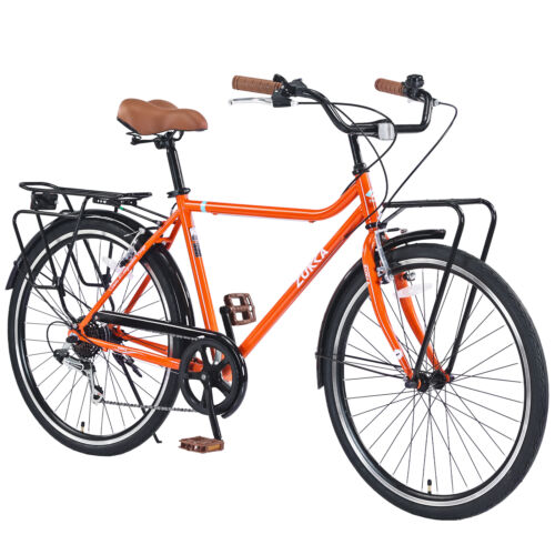 7 Speed,Steel Frame,Multiple Colors 26 Inch Vintage Style Bike,Retro Commute B