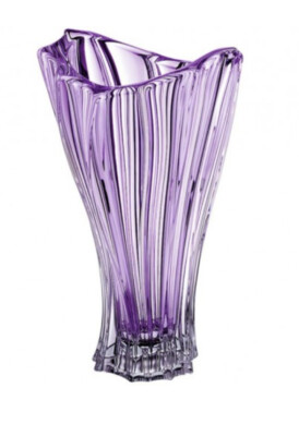 Vase 12 ''Crystal Glass Amethyst  Bud Vase Home Decor Centerpiec Bohemia Crystal