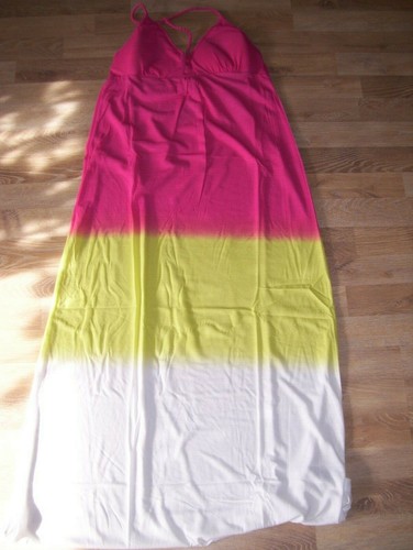 Damen Freizeit Kleid von Esmara G.M/38 pink/weiß/gelb neu - Bild 5 von 6