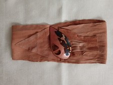 Vintage Designer Boho Belt Of Cinnamon Suede With Copper Art Buckle