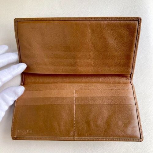 Christian Dior Honeycomb Long Wallet Braun Luxus Designer Geldbörse Guter Zus... - Bild 3 von 6