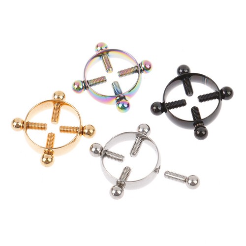 2 Pezzi Gioielli Piercing Capezzolo Rotondo, Capezzolo Non Penetrante ^$r - Foto 5 di 14