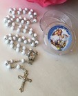 24-New Baptism Party Favors Rosaries Cross Scented White Recuerdos De Bautizo