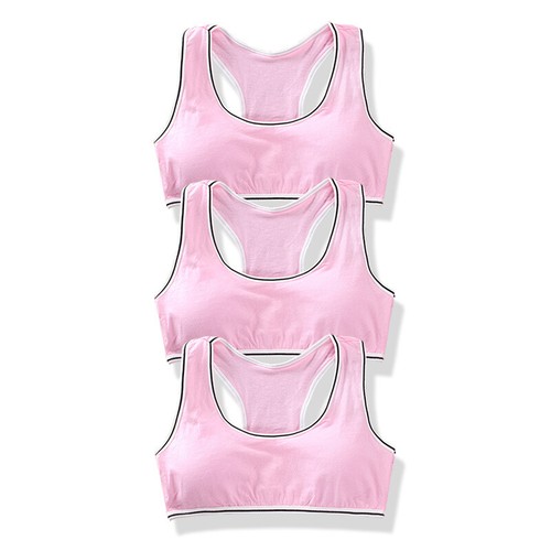 Confezione 3 Reggiseno Allenamento Bambini Adolescenti Ragazze Con Cuscinetti Cotone Crop Top Sport - Foto 10 di 19