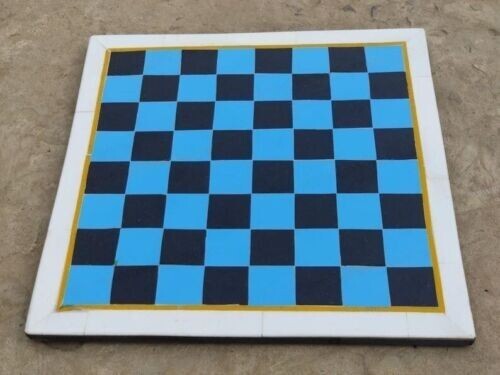 14"x14"Black Marble Chess Set Board Handmade Semiprecious Inlay Stone Gifts - Picture 4 of 8