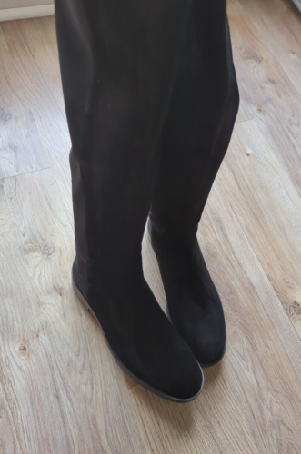 Stuart Weitzman 5050 Black Suede Knee High Boots Womens 7 $795 - Picture 7 of 13
