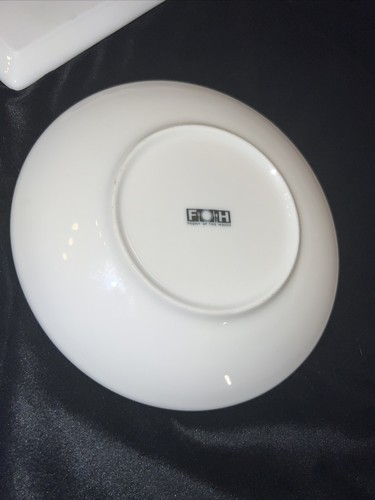 Set Of 3 FOH White Ceramic 🔺▪️⚪️Plates With Quotes Julia Child Virginia Woolf - Picture 8 of 12
