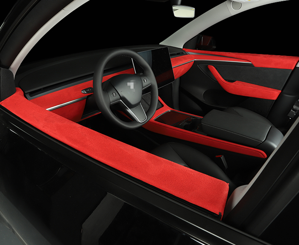 26PCS Red turn fur Interior decoration kit Trim For Tesla Model 3