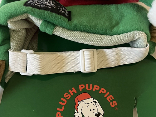 Plush Puppies Dog Pet Green & Red Christmas Elf Hat Large Adjustable - Picture 6 of 9