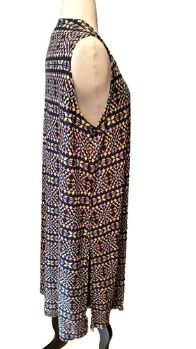 LuLaRoe Vest Sleeveless Long Geometrict Print Multicolor Sz L - Picture 2 of 6
