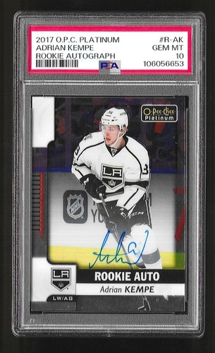 2017 OPC O-Pee-Chee Platinum Autograph R-AK Adrian Kempe RC Rookie PSA 10