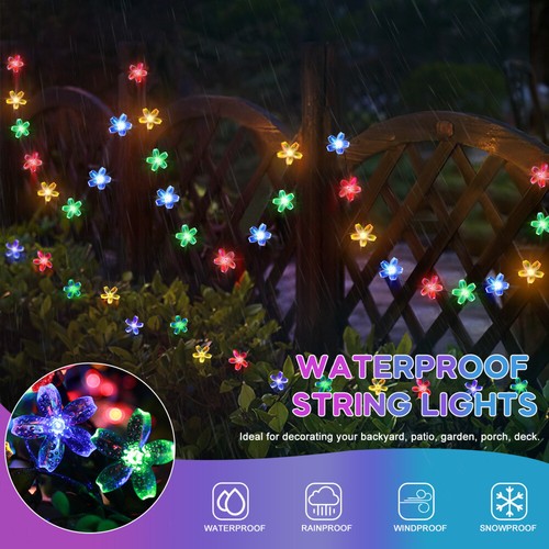 Solar String Lights Outdoor,23ft 50 LED Solar Cherry Blossom Fairy String Light - Picture 11 of 13