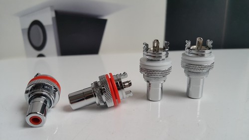 4x Hifi Rhodium Plated RCA Socket Female Chassis Connector diy - Picture 4 of 6