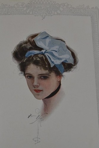 antique book 20 color plates ladies Harrison Fisher Batchelder Bells  1908 - Foto 12 di 12
