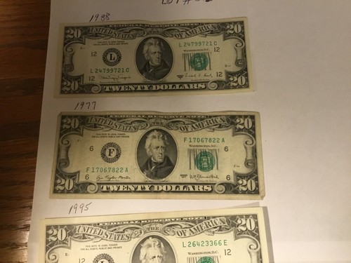 20 Dollar Bills (Lot of 5) Vintage Small Face 70s/90s Notes  $100 Face Value - Picture 6 of 21
