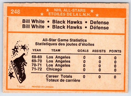 BILL WHITE ALL-STAR 1972-73 O-PEE-CHEE 72-73 #248 VGEX+ 85359 - Imagen 2 de 2