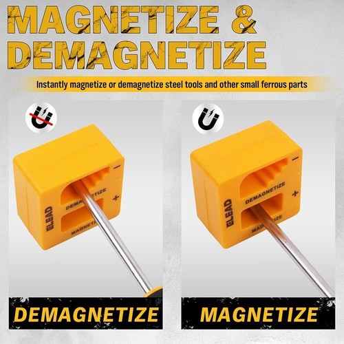 Set cacciaviti magnetici 11 pezzi 5 Phillips 5 punte testa piatta strumento magnetizzatore - Foto 4 di 8
