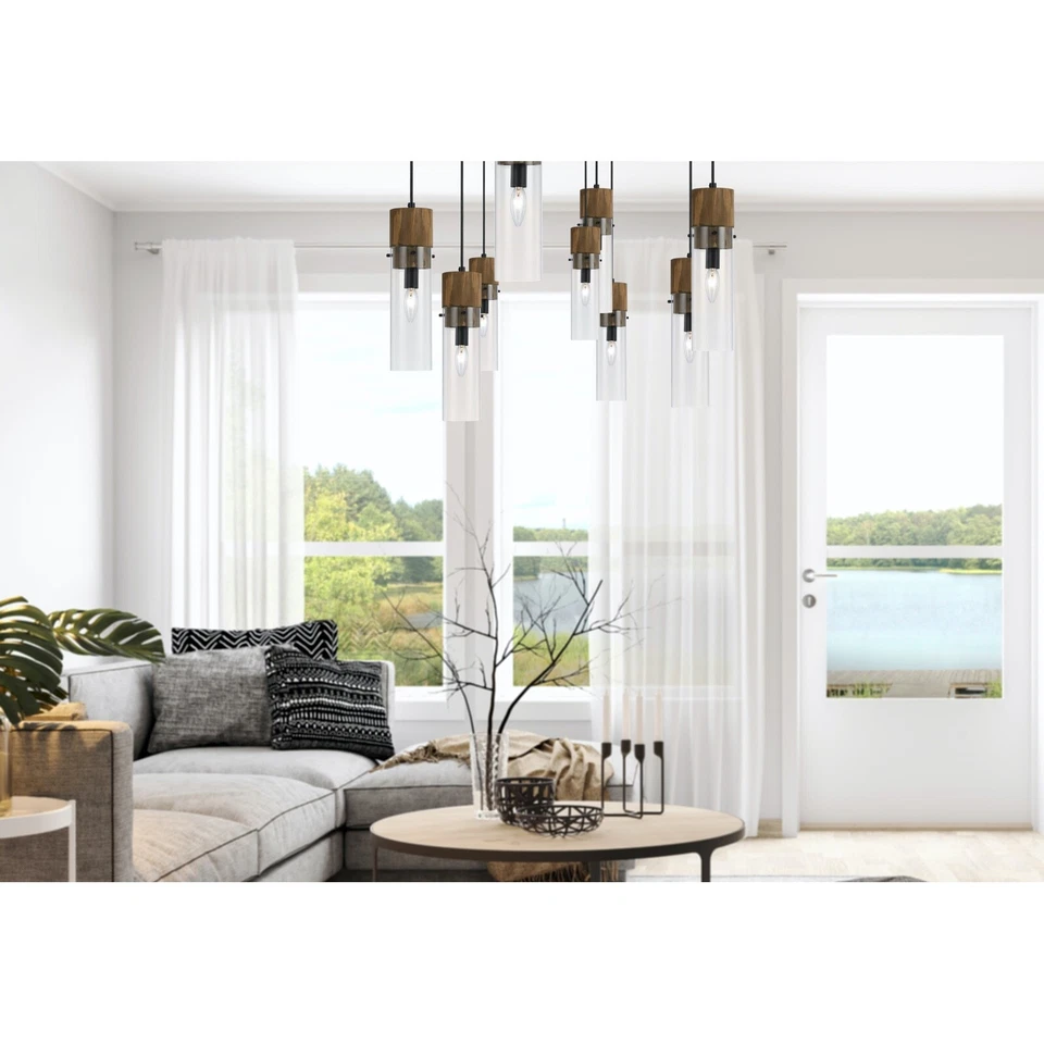 Cal Lighting 13 3/8" Tall Glass Pendant- FX-3583-1P (FREE Vintage Bulb!) - Image 3 of 4