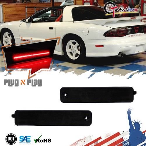 Smoke Red LED Rear Side Marker Signal Lights For 93-02 Pontiac Firebird Trans AM - Picture 1 of 9
