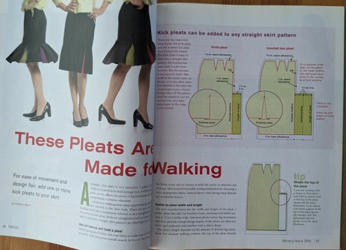 Threads Magazine Sewing Kick Pleats Waistbands Armholes Mar 2001 - Imagen 4 de 6