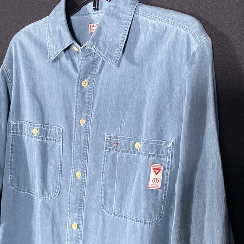 Guess Jeans Denim Lite Blue Long Sleeve Dress Shirt Button Up Casual 88 - Picture 2 of 10