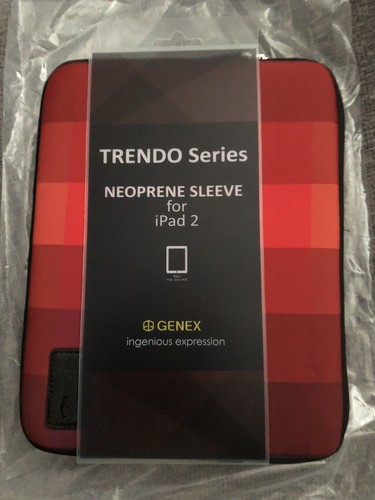 Trendo Red,Orange,Black Neoprene Padded Sleeve Fits Tablets 9x7 Inches Inc Ipad2 - Picture 2 of 5