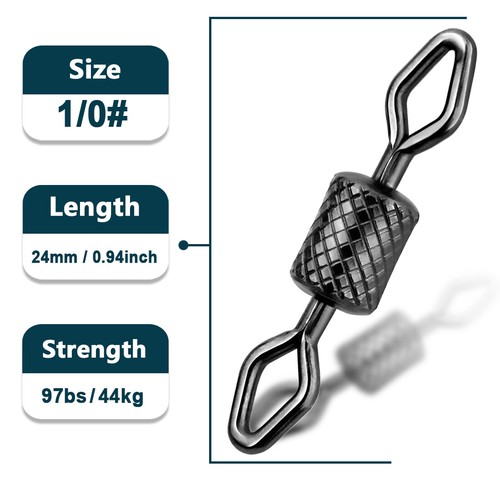 9KM 25~50Pcs Rolling Swivel with Diamond Eye High Quality Fishing Line Connector - Picture 21 of 23