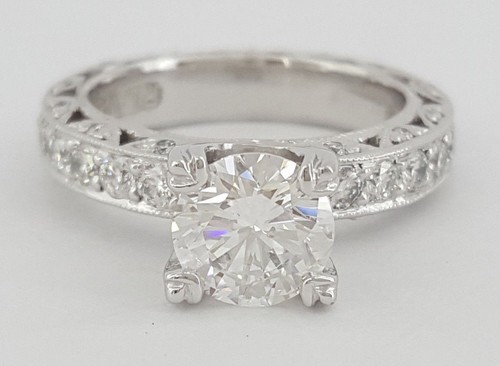TACORI HT 2229A Platinum Round Diamond Engagement Ring Ideal Cut 2.09 ct GIA - Picture 7 of 12