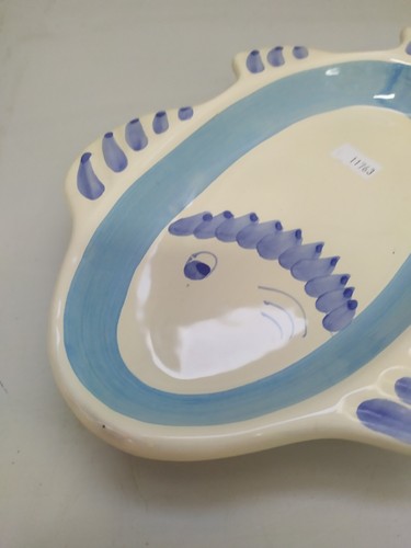 Fischteller kleine Kalk Majolika handbemalt 15 cm - Bild 4 von 6