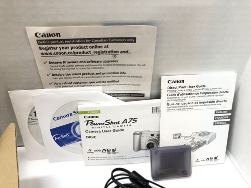 Canon Powershot A75 3.2MP Digital Point & Shoot Camera with Cord FOR PARTS Only - Picture 7 of 24