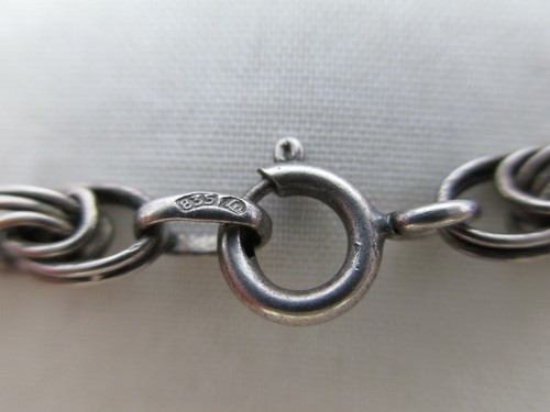 Antique 1930's Germany Laurin 835 Silver Necklace Hand Forged 18.3" Vintage 360E - Picture 11 of 12