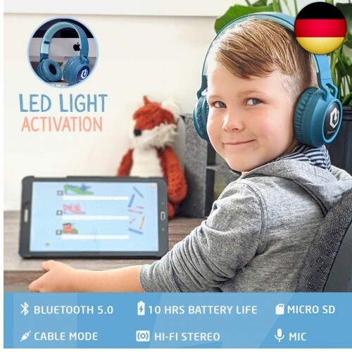 PowerLocus Kinderkopfhörer Bluetooth, Kinder Kopfhörer Over-Ear mit 85db L - Bild 2 von 15