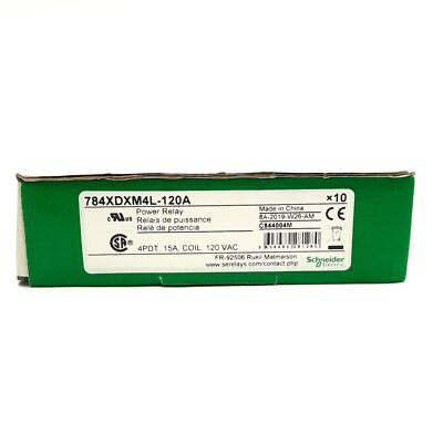 Lot of 10 Schneider Electric 784XDXM4L-120A Power Relay, 15A, 120