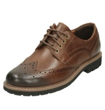 Clarks Batcombe Wing Men’s Dark Tan Leather Brogue Shoes Uk Size 7.5 G EUR 41.5