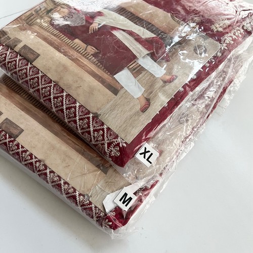 NEU Damen Trachten Funktionskleidung Viskose Salwar Anzug Rot Kurta GR M - Bild 6 von 6