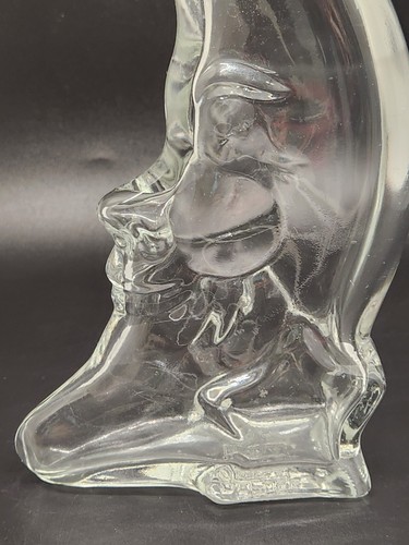 Vintage KEFLA Clear Glass Smiling Happy Moon and Star Decanter 8.25" Tall - Picture 13 of 16