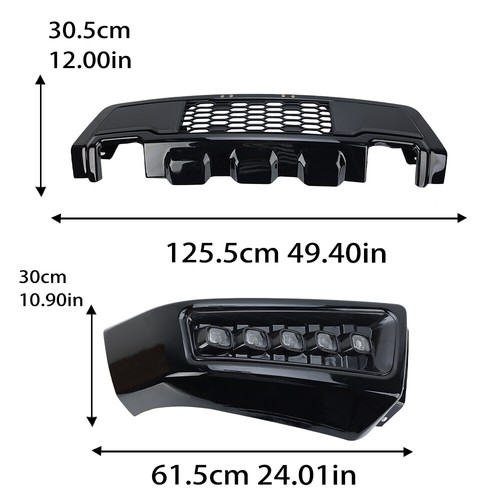 Front Bumper For Ford F150 2009 2010-2014 Raptor Style W/LED Lights Black Steel - Picture 9 of 11
