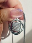 David Yurman Sterling Silver & Diamond Pave Infinity Necklace Pendant