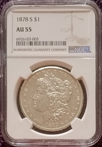 1878-S Morgan dollar, 7TF rev of 78 NGC AU-55 - once Prooflike - Picture 2 of 4