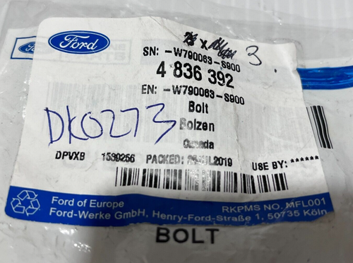 Genuine Ford Edge/Mondeo/S-Max/Galaxy Bolt And Washer M8 x 1.25 x 40 x3 4836392 - Picture 3 of 3