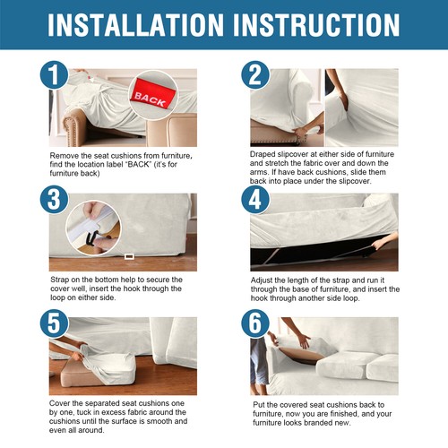 Samt Hoch Stretch Sofabezug mit Kissenbezug Abnehmbar Waschbar Sofa Schonbezug - Bild 73 von 91