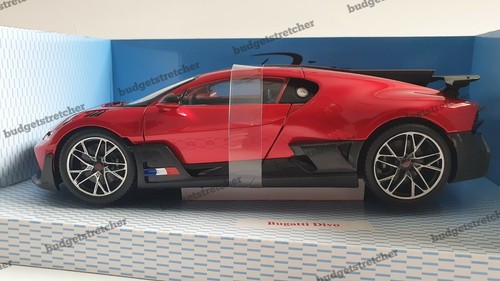 BBURAGO 1:18 Scale - Bugatti Divo - Red and Black - Diecast Model Car - Imagen 2 de 10